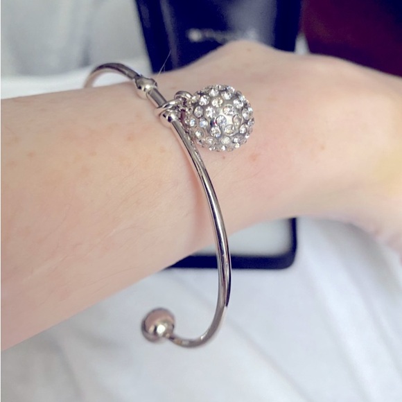 Macy’s Silver Crystal Ball Bracelet - Picture 2 of 2